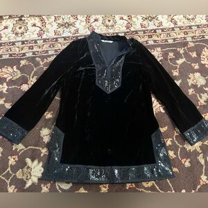 Nygard Collection Black Velvet Tunic